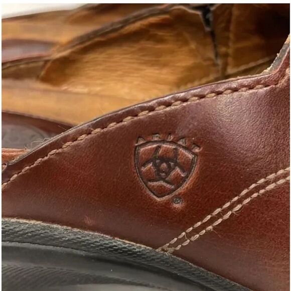 Ariat Savannah Clogs Platform Embroidered Genuine Leather Mahogany Women’s 6.5B - Picture 2 of 13